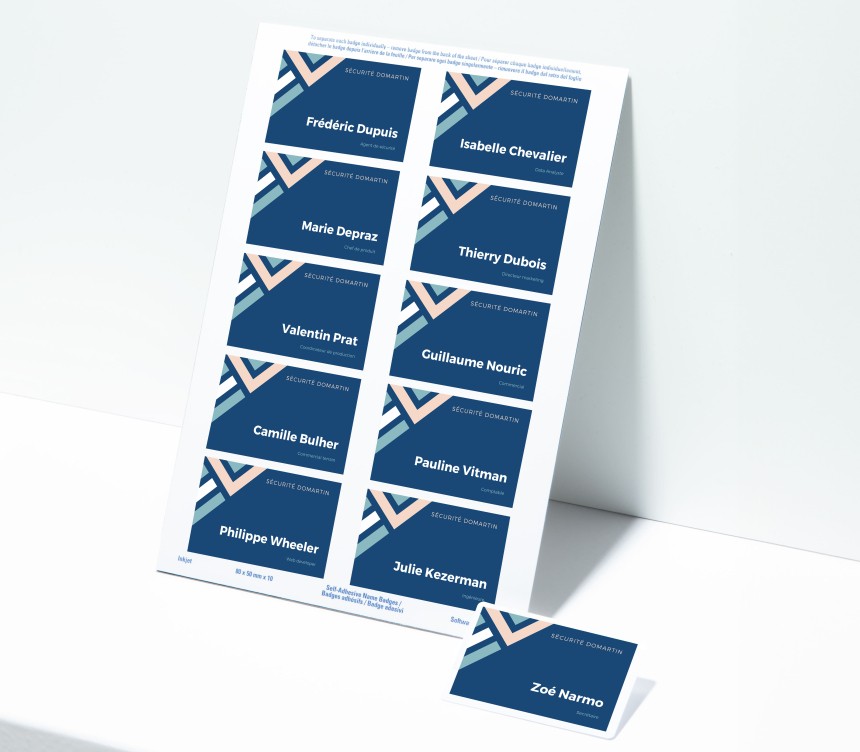 planche de badges autocollants personnalisés
