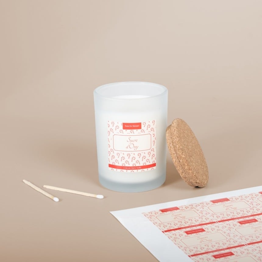 Etiquettes personnalisées en planches pour bougies