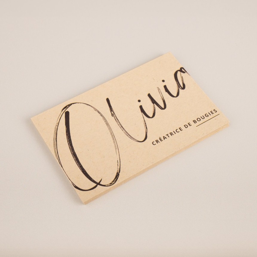 Carte de visite personnalisée en papier kraft