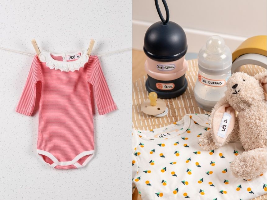 Etiquettes prénom autocollantes pour marquer les affaires des enfants pour la crèche