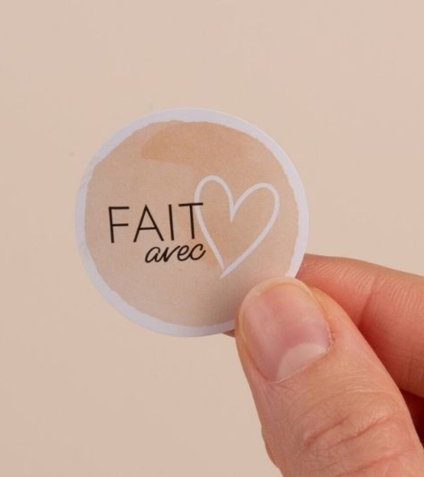 étiquettes imprimée fait avec amour