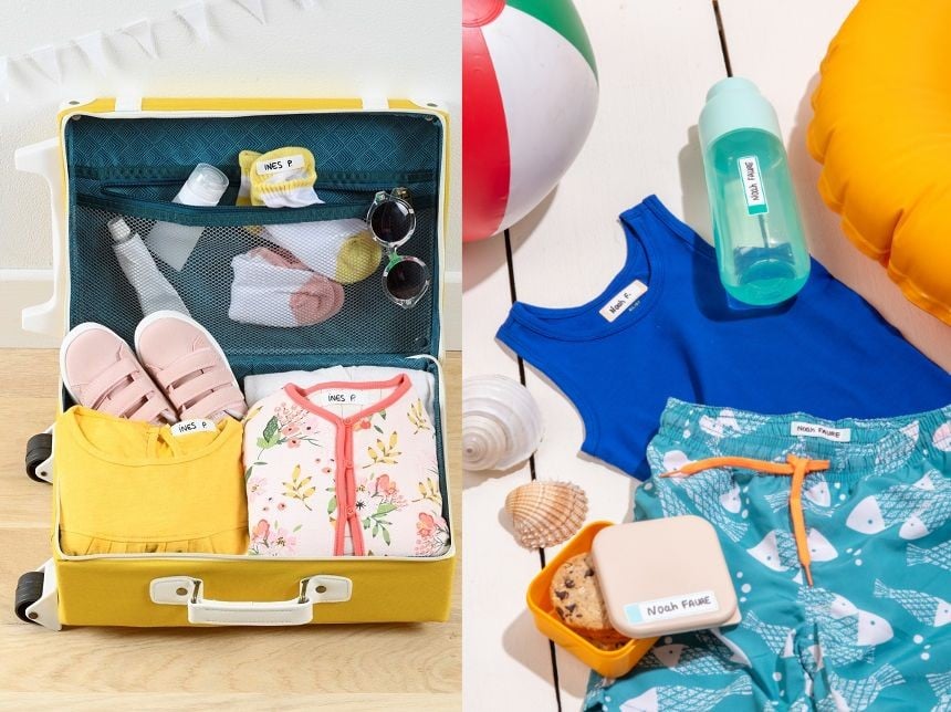 Etiquettes prénom autocollantes pour marquer les affaires des enfants pour les colonies de vacances