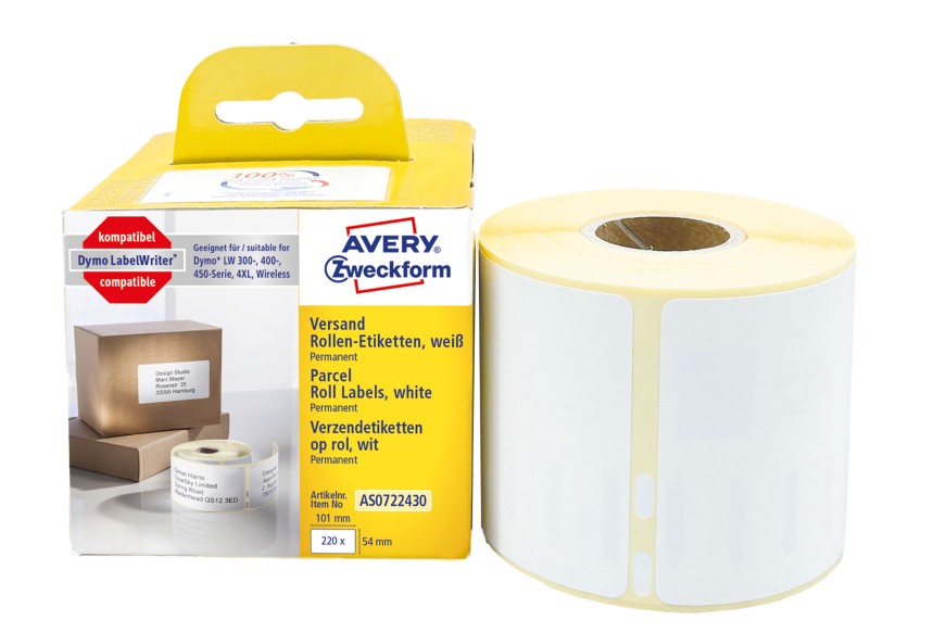 Rouleau d'étiquettes Expédition pour imprimante Dymo Label Writer, 101x54mm, 220 étiquettes