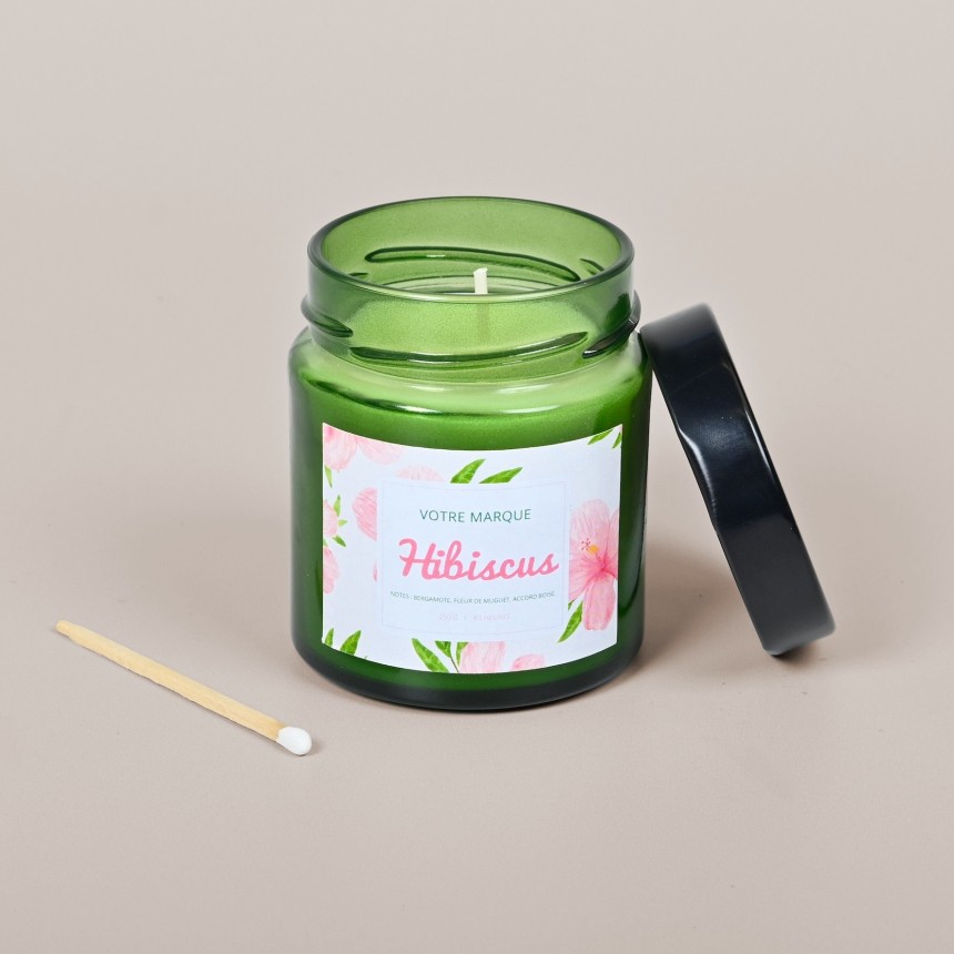 Design de bougie de printemps hibiscus