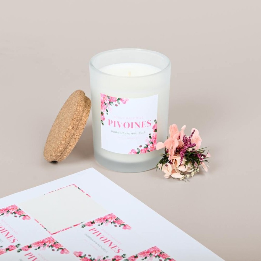 Design de bougies de printemps pivoines