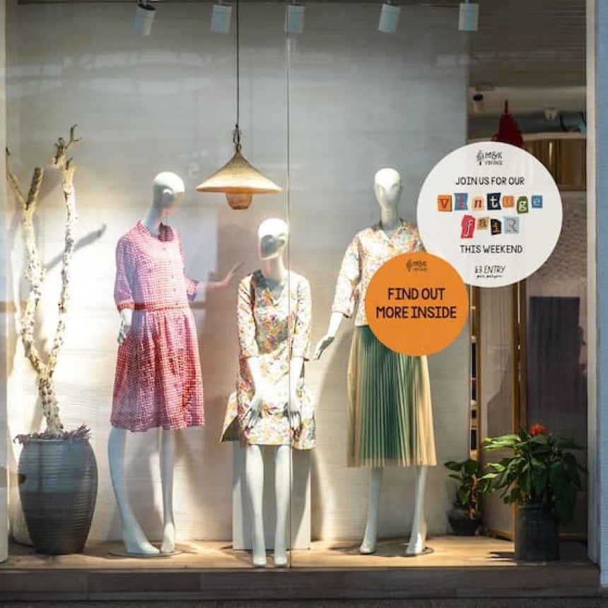 Stickers vitrine pour magasin de vêtements