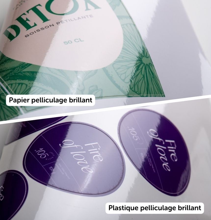 Finitions pelliculage brillant sur du papier et du plastique Finitions pelliculage brillant sur du papier et du plastique
