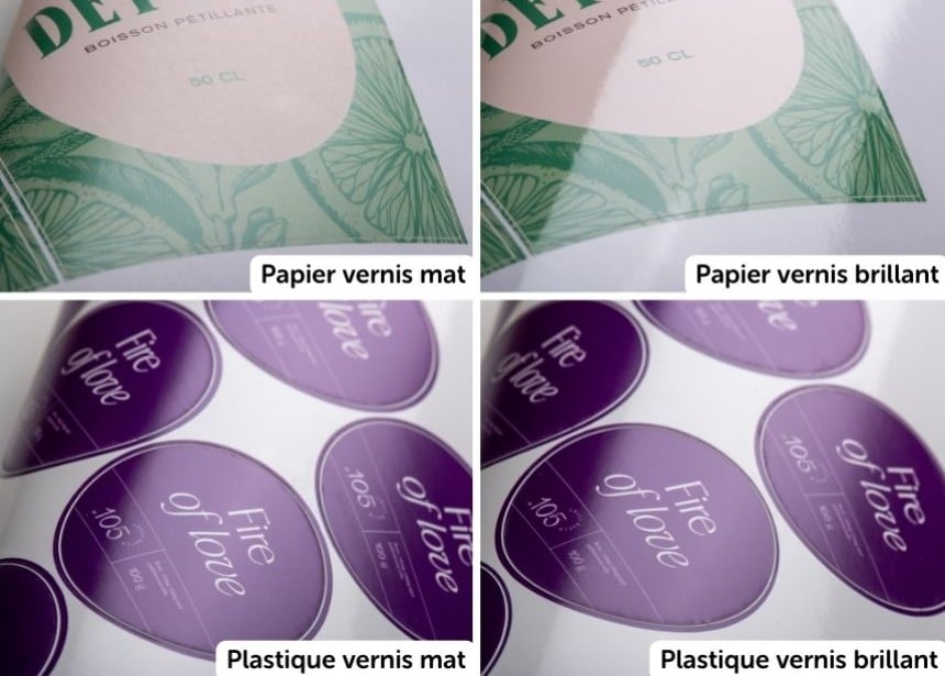Les différentes finitions de vernis sur papier ou plastique