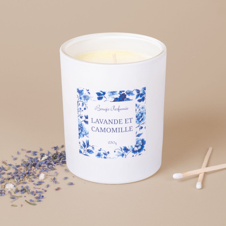 Design bougie été lavande et camomille Design bougie été lavande et camomille