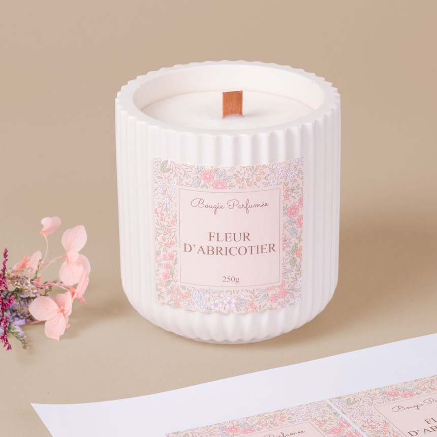 design de bougie d'été fleur d'abricotier design de bougie d'été fleur d'abricotier