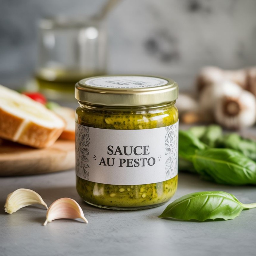 etiquettes sauce pesto