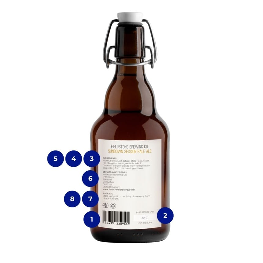 bière avec étiquette réglementaire