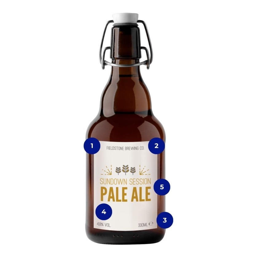 bière avec étiquette réglementaire