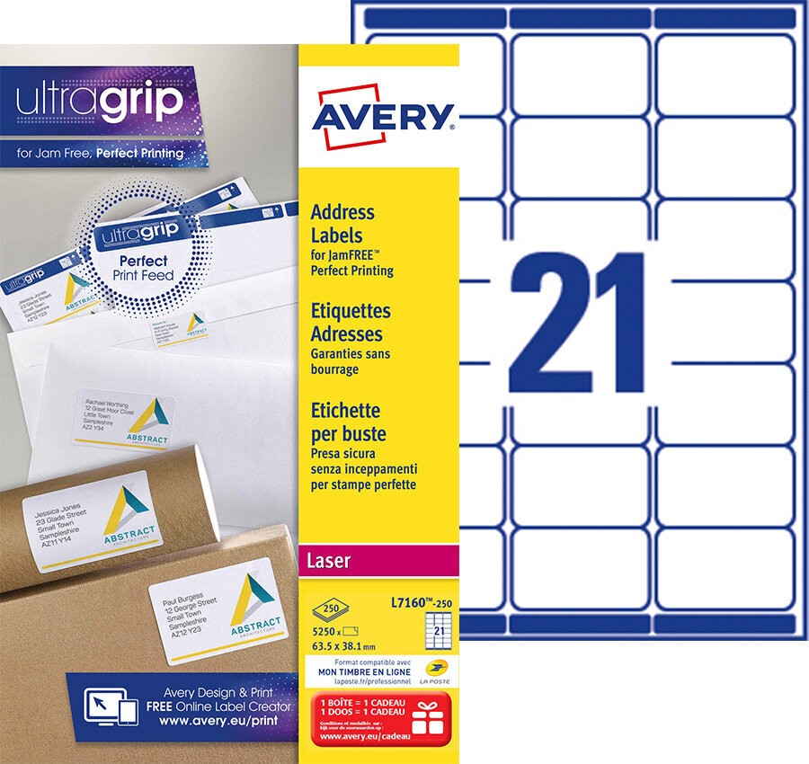 Etiquette Adresse L7160 250 Avery