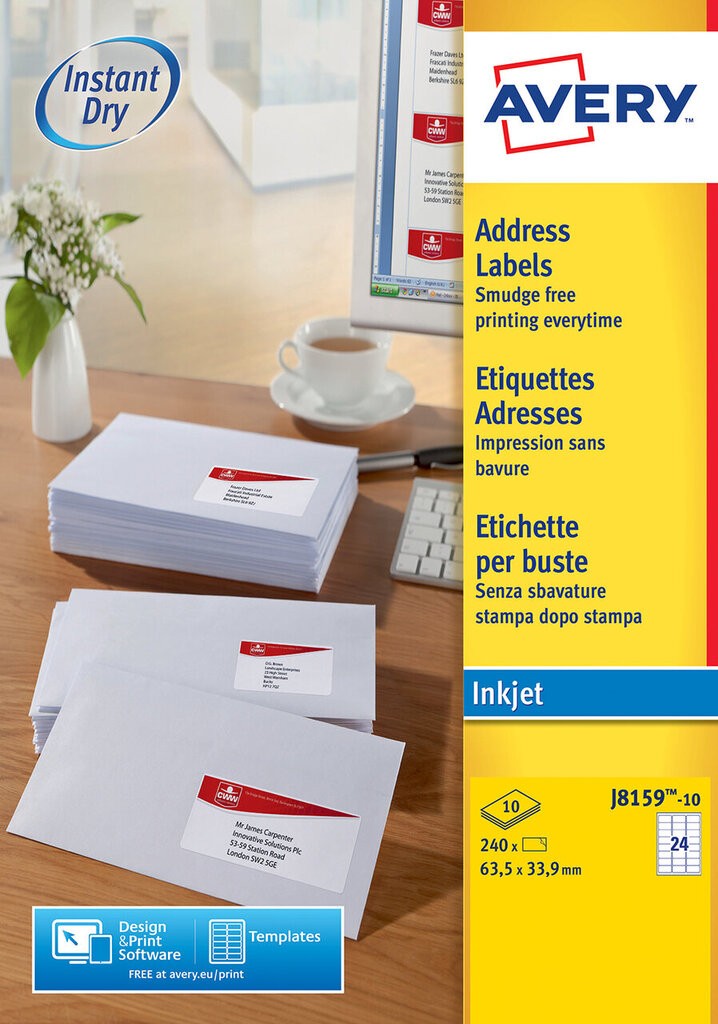 Etiquette Pour Timbres J8159 10 Avery