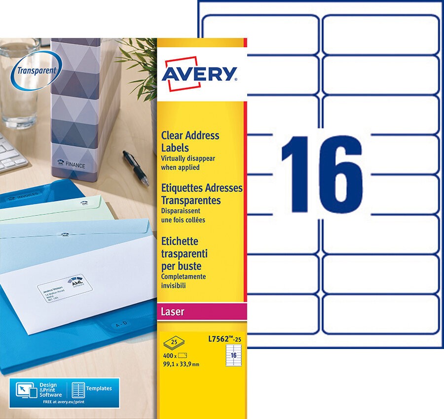Avery Étiquettes Polyester L6 - 400 Étiquettes 200x143.5mm | Pour Badges, Identification