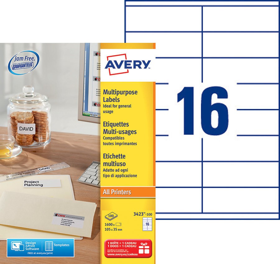 Etiquette multiusages 3423100 Avery