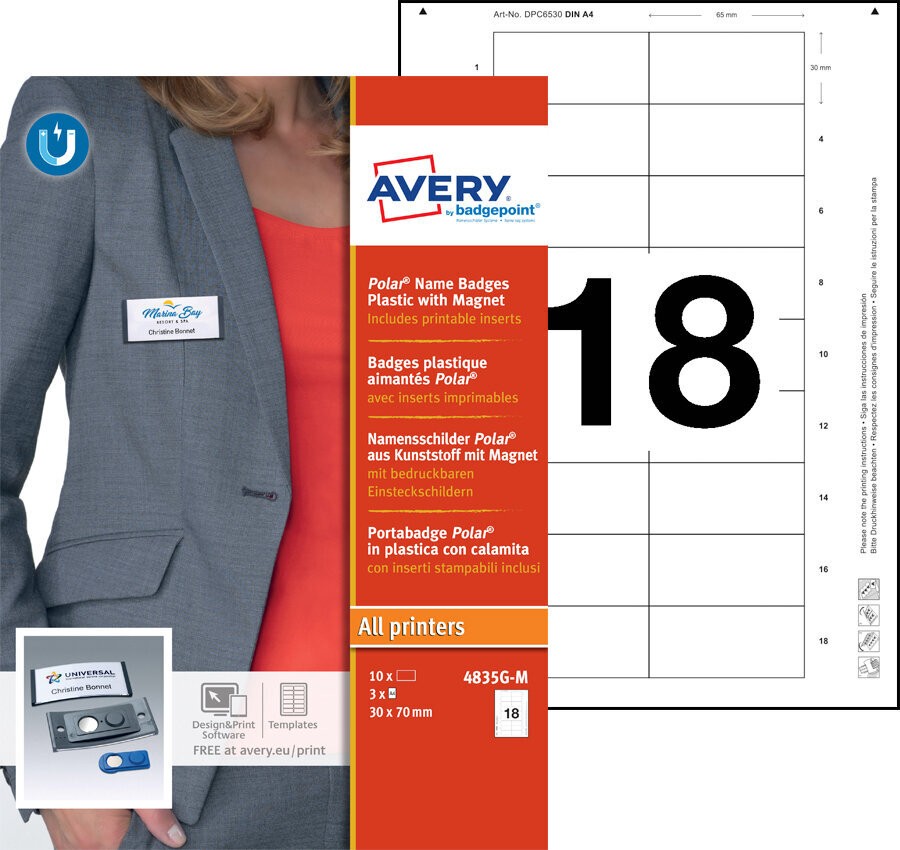 Prélèvement Paypal Luxembourg Sur Compte Bancaire 10 badges Polar® gris anthracite avec aimant – 30 x 65 mm | 4835G-M | Avery