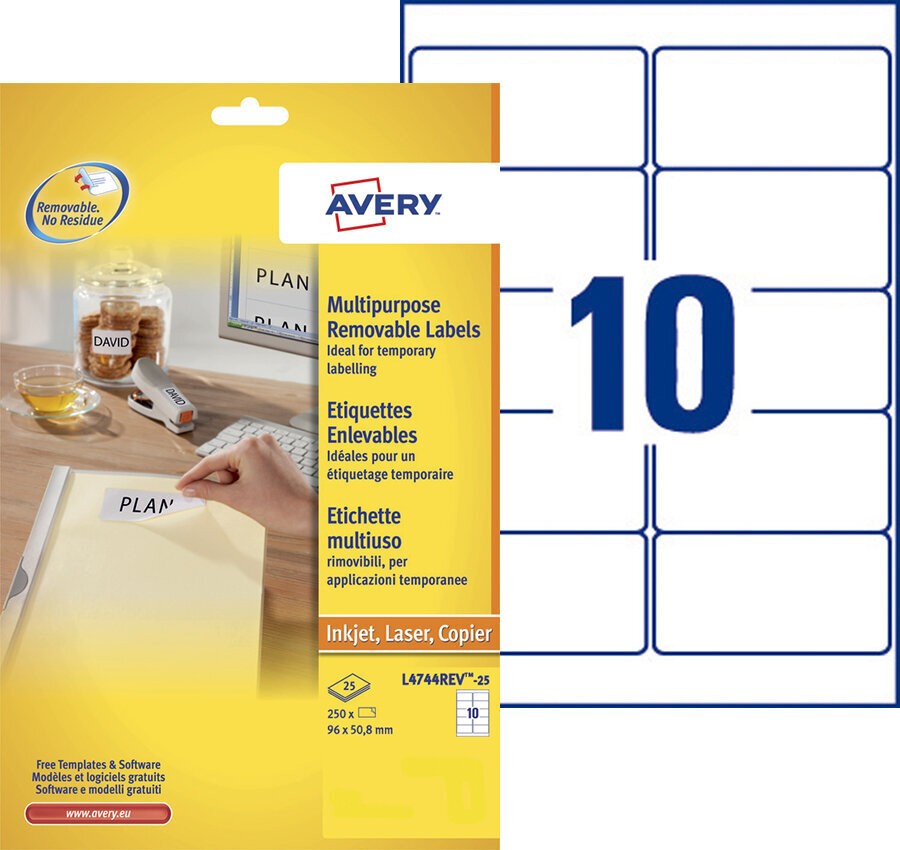 Avery zweckform l4715rev - 20 étiquettes résistant aux
