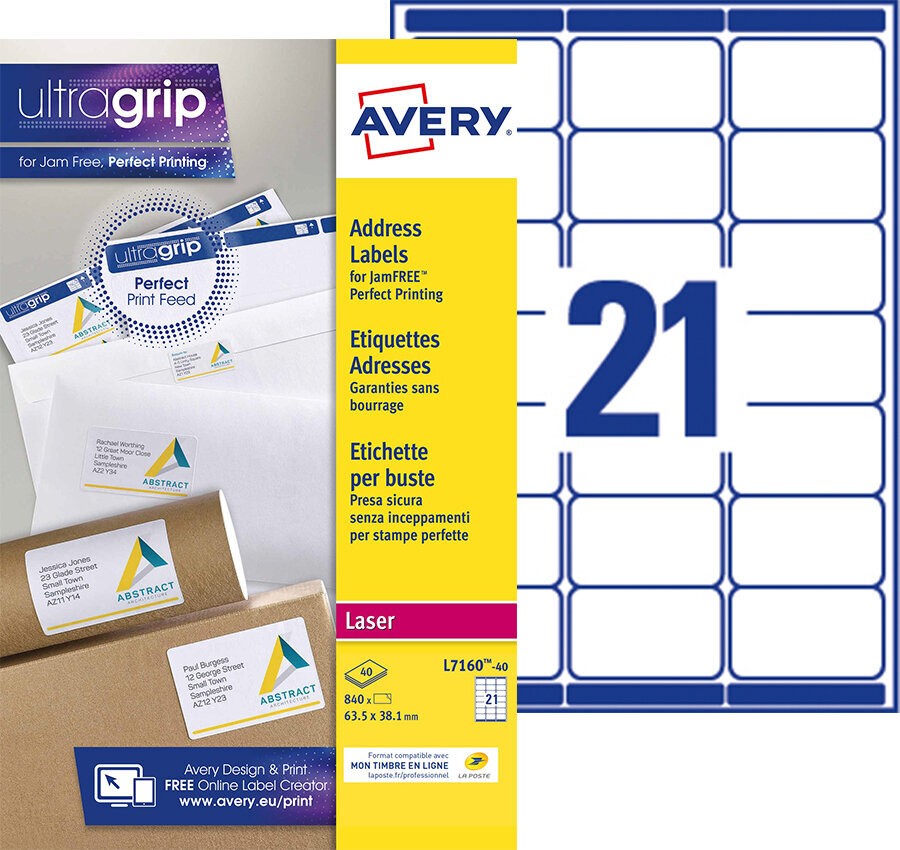 Etiquette adresse L716040 Avery