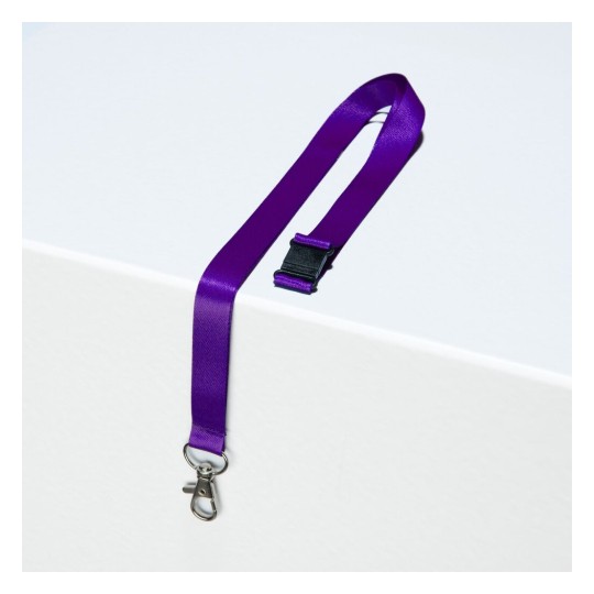 10 tours de cou violets recyclés avec mousqueton 4842P