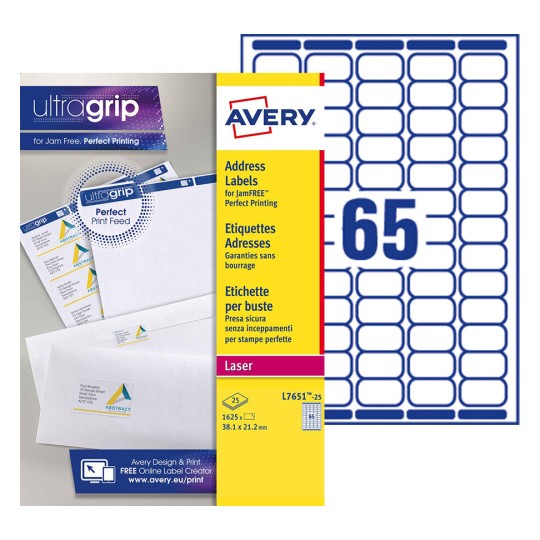 Etiquette mini L7651-25 Contenu: 1.625 Etiquettes / 25 Feuilles