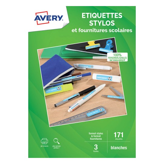 Etiquettes stylos imprimables J8110-3