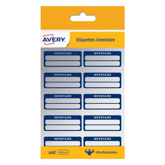 Etiquettes Inventaire Argentées INV02PET