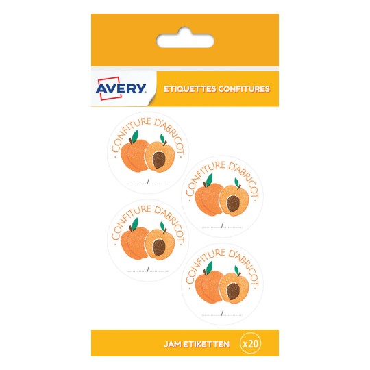 20 étiquettes confiture d'abricot CONF20A