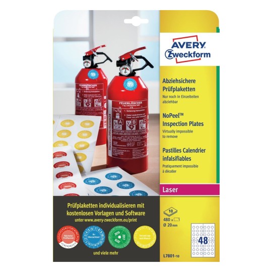 Pastilles calendrier infalsifiables L7801-10