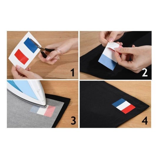 Avery - Papier transfert sur T-shirt/Textile foncé - 4 feuilles A4 -  impression jet d'encre Pas Cher