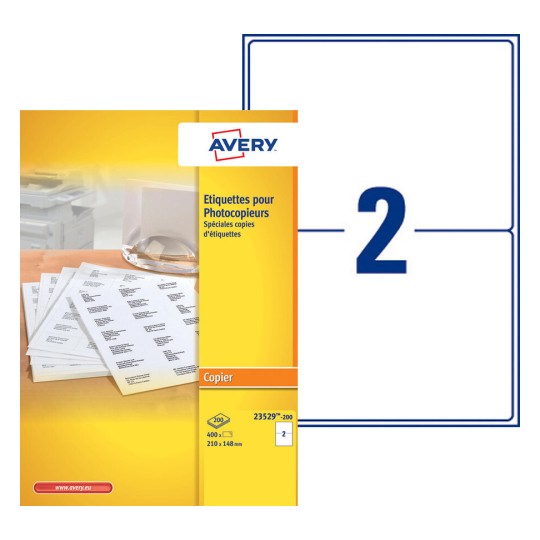 Etiquettes copieurs 23529-200 Contenu: 400 Etiquettes / 200 Feuilles