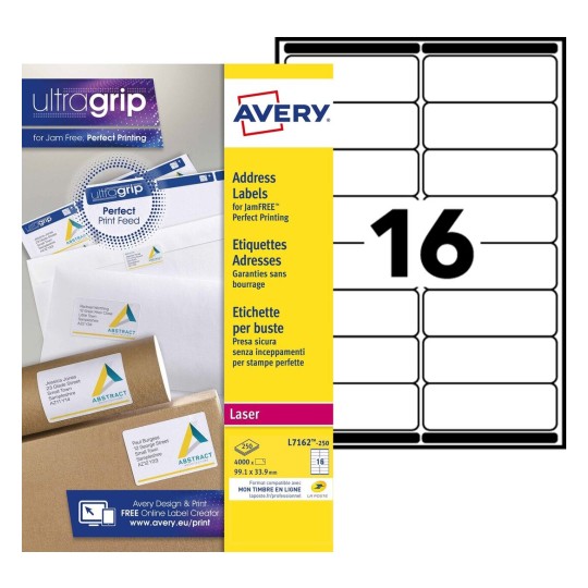 Etiquette adresse L7162-250 Contenu: 4.000 Etiquettes / 250 Feuilles