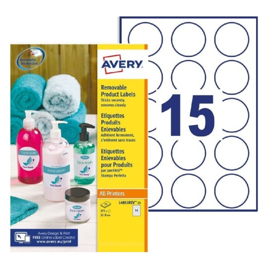 Etiquettes amovibles L4853REV-25 Contenu: 375 Etiquettes / 25 Feuille