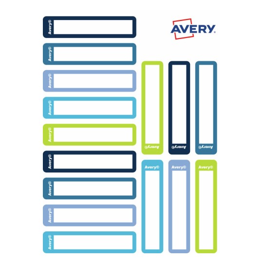 30 étiquettes stylos autocollantes bleu / vert RESMI30G