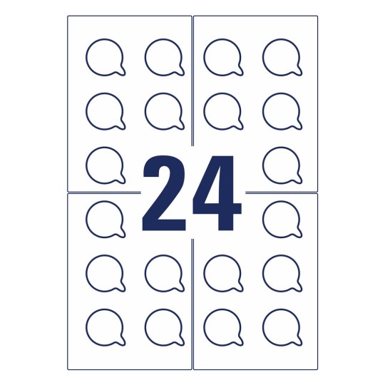 Pastilles calendrier, adhésif enlevable L7804-10 Ø 30 mm