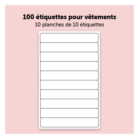 Paquet 155 étiquettes pour marquer les vêtements. 100 étiquettes en tissu  pour marquer les vêtements + 55 étiquettes adhésives pour marquer des