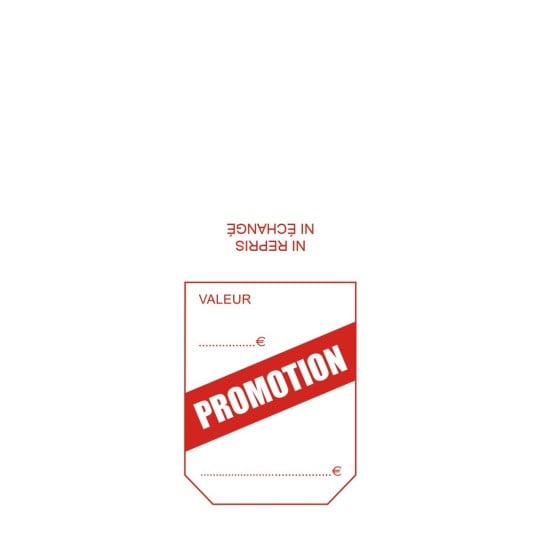 500 étiquettes chevalets "promotions" 50 x 125 mm ETIPROMO 50 x 125 mm