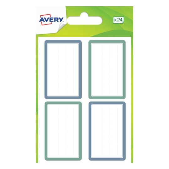 24 étiquettes scolaires bleu / vert ECOL24C