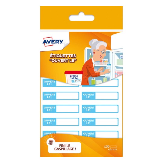 36 étiquettes "OUVERT LE" OUV36
