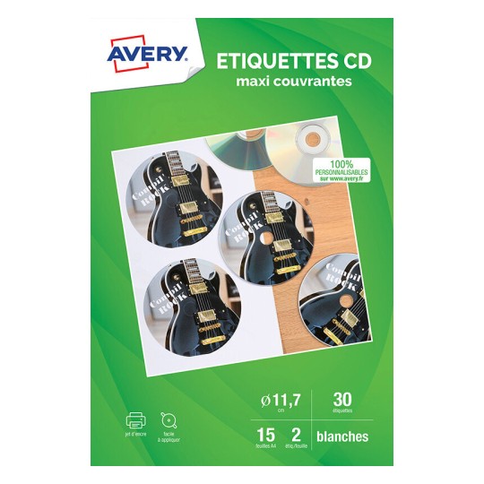 30 étiquettes CD J8676-12 Contenu: 24 Etiquettes / 12 Feuilles