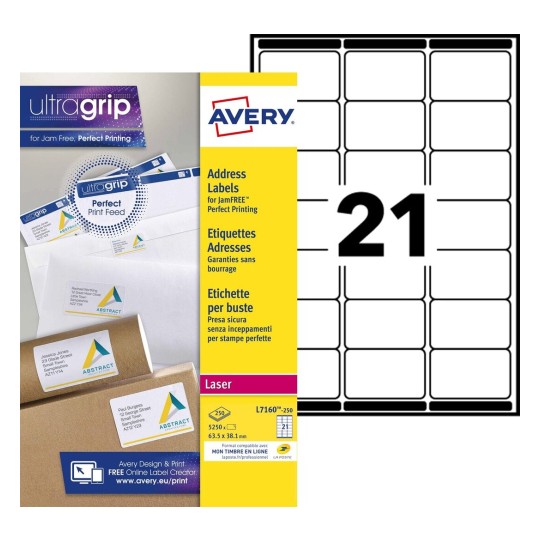 Etiquette adresse L7160-250 Contenu: 5.250 Etiquettes / 250 Feuilles