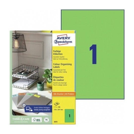 Etiquettes couleur 3472 Contenu: 100 Etiquettes / 100 Feuilles