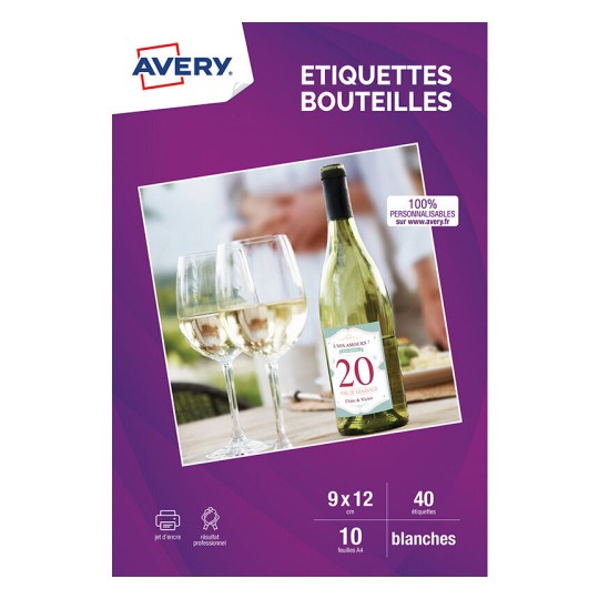40 étiquettes pour bouteilles 9x12 cm C9269-10