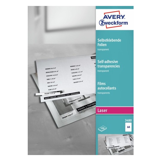 Feuilles adhésives transparentes 3480