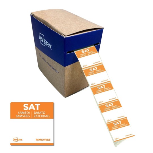 Rouleau de 1000 Etiquettes "SAMEDI" - 25x25mm - Amovibles  DLSSATREV-1000