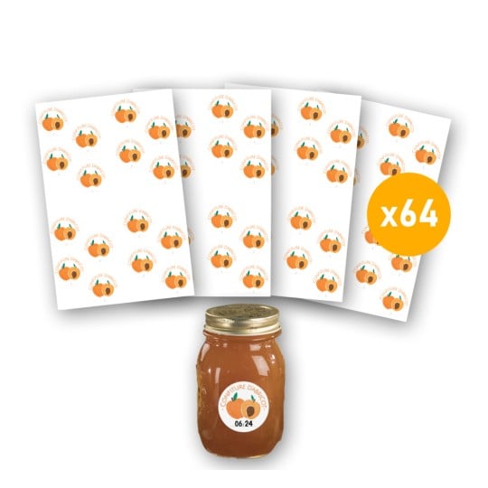 64 étiquettes confiture d'abricot CONF64A