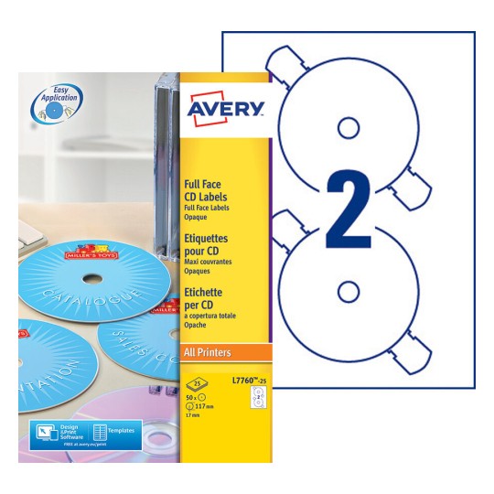 Etiquette CD L7760-25 Contenu: 50 Etiquettes / 25 Feuilles