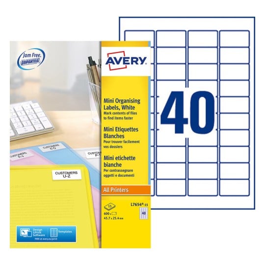 Etiquette mini L7654-15 Contenu: 600 Etiquettes / 15 Feuille