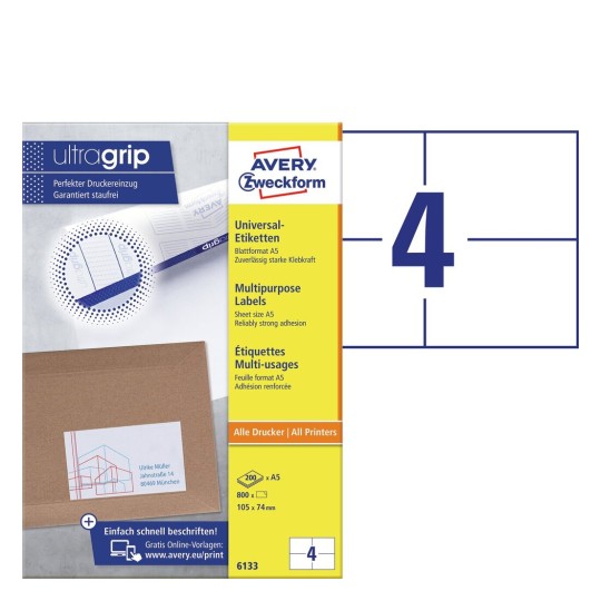 Etiquettes multi-usages 6133 Contenu: 800 Etiquettes / 200 Feuilles